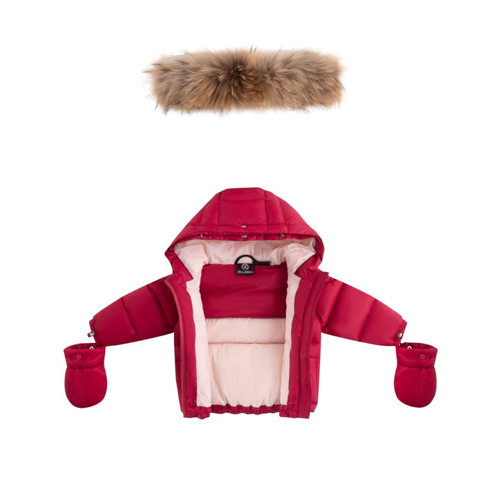 FW26-6031 BELLA ENFANT FUR DOWN JACKET - Raspberry/Pink Lining