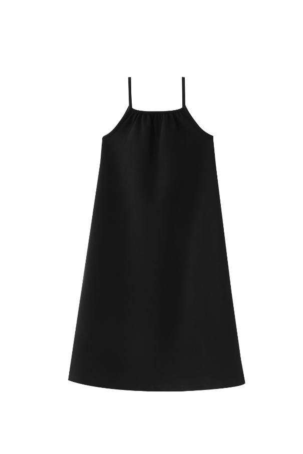 THIN STRAPPED MAXI JUMPER-BLACK