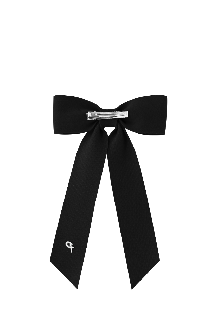 LARGE WOOL HAIRBOW-BLACK