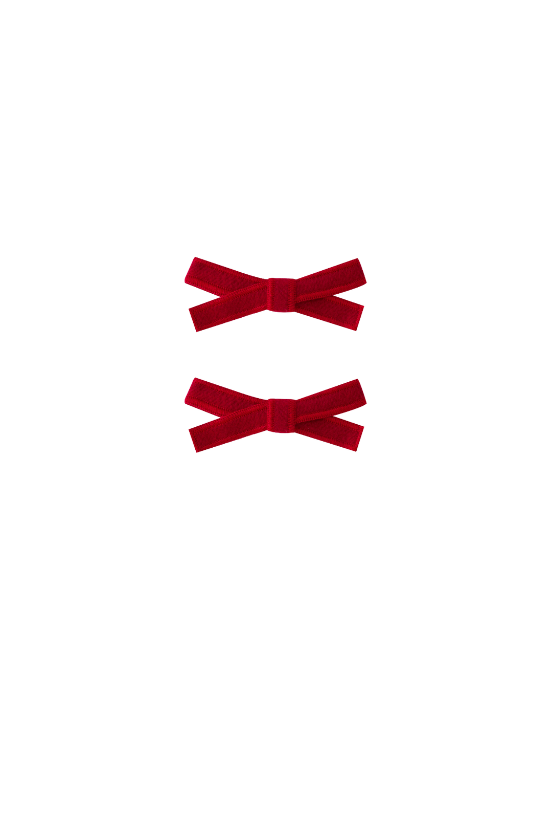 SMALL WOOL HAIRBOWS-RED