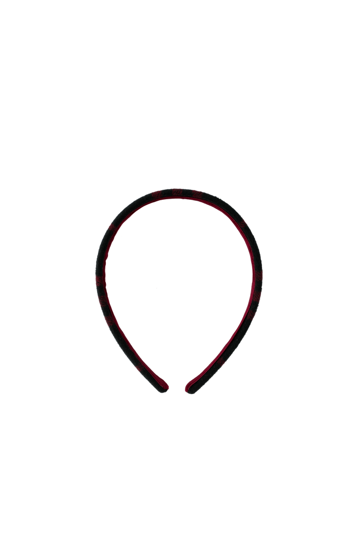 WOOL HEADBAND-RED PLAID