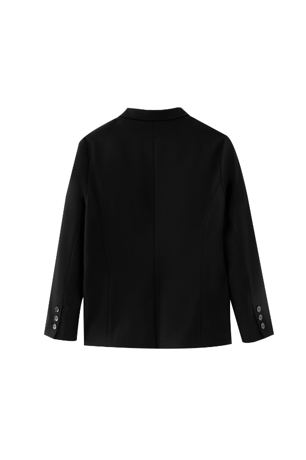 WOOL BLAZER WITH POCKETS-BLACK