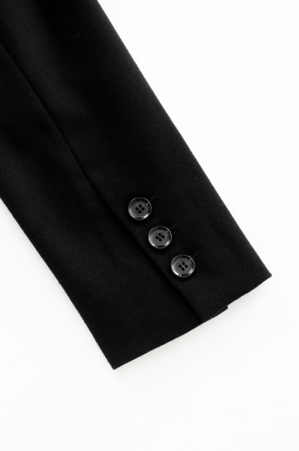 WOOL BLAZER WITH POCKETS-BLACK