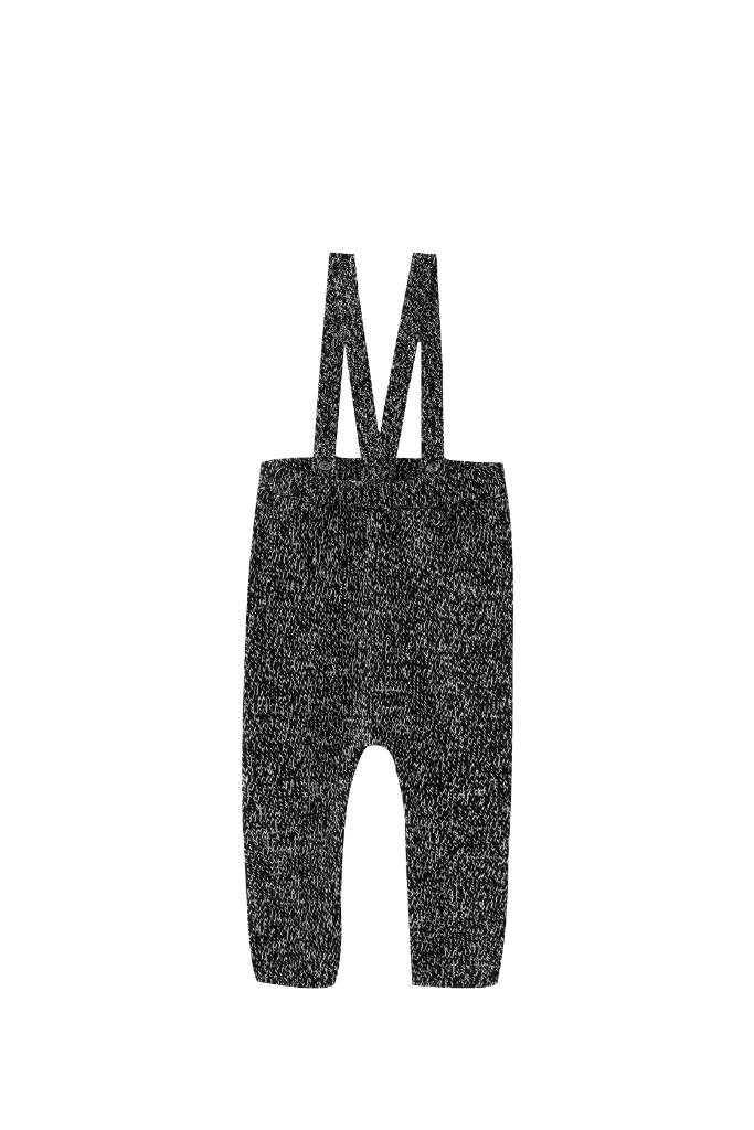 MARLED SUSPENDER LEGGING-BLACK MARLED