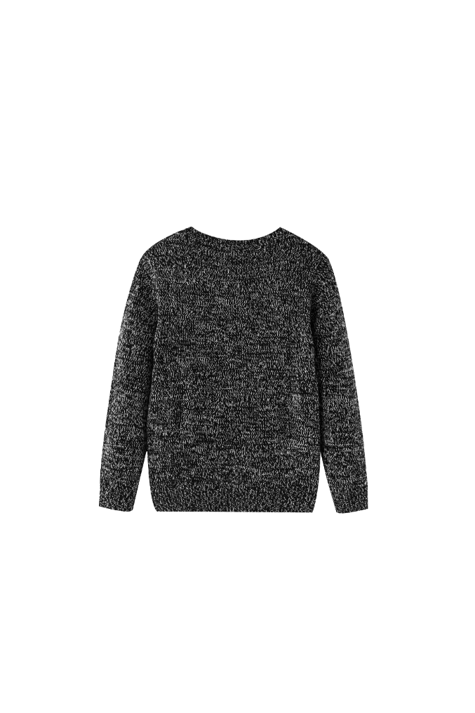 MARLED SWEATER-BLACK MARLED