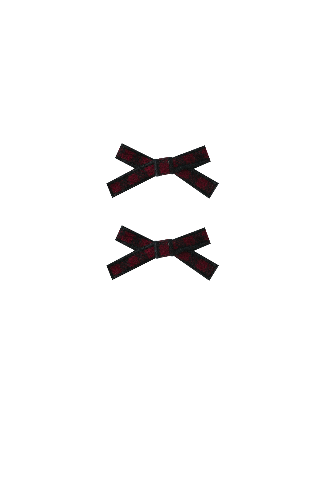 SMALL CHECKERED HAIRBOWS-BURGUNDY CHECKERED