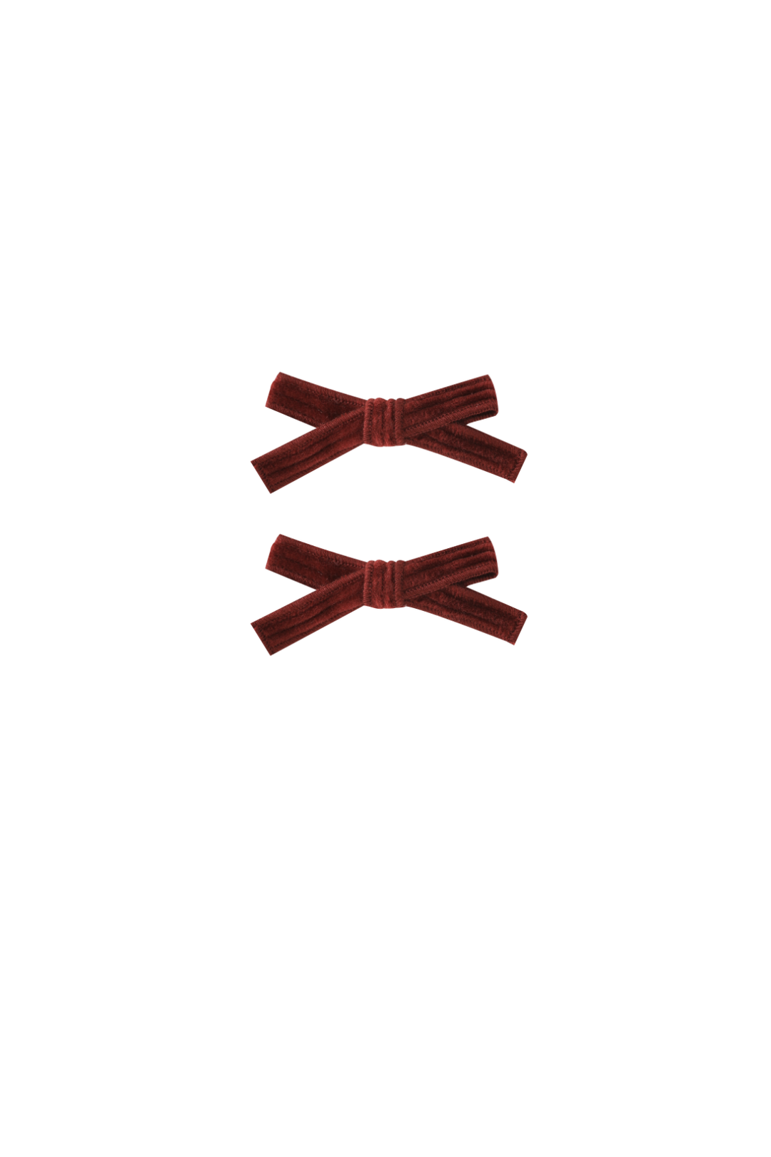 SMALL CORDUROY HAIRBOWS-RUST