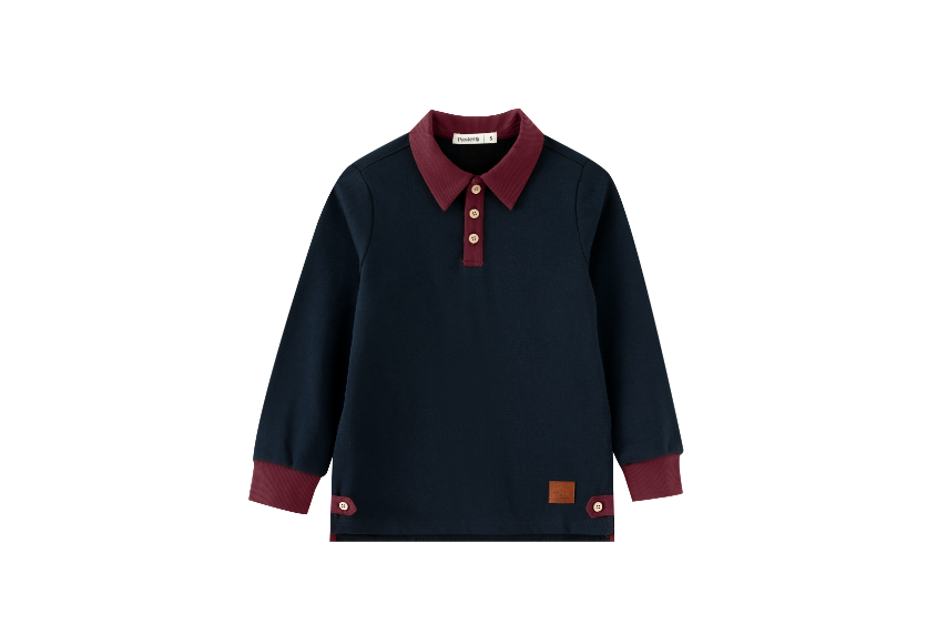 POLO WITH CONTRAST COLLAR-NAVY