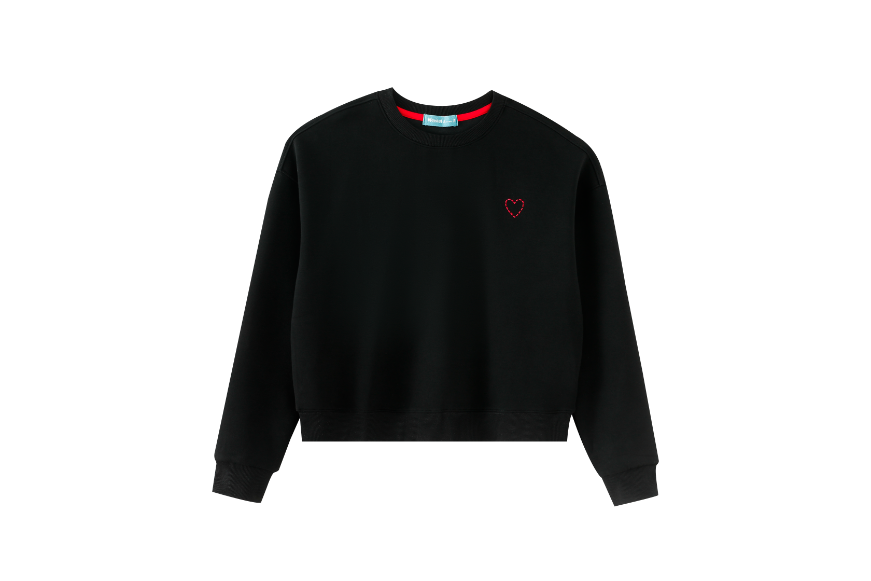 TEEN SWEAT WITH HEART ICON-BLACK