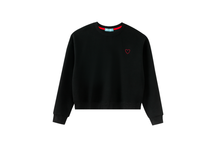 TEEN SWEAT WITH HEART ICON-BLACK