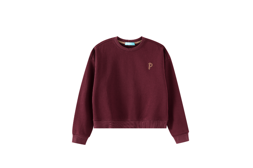 TEEN SWEAT WITH "P" EMBLEM-BURGUNDY