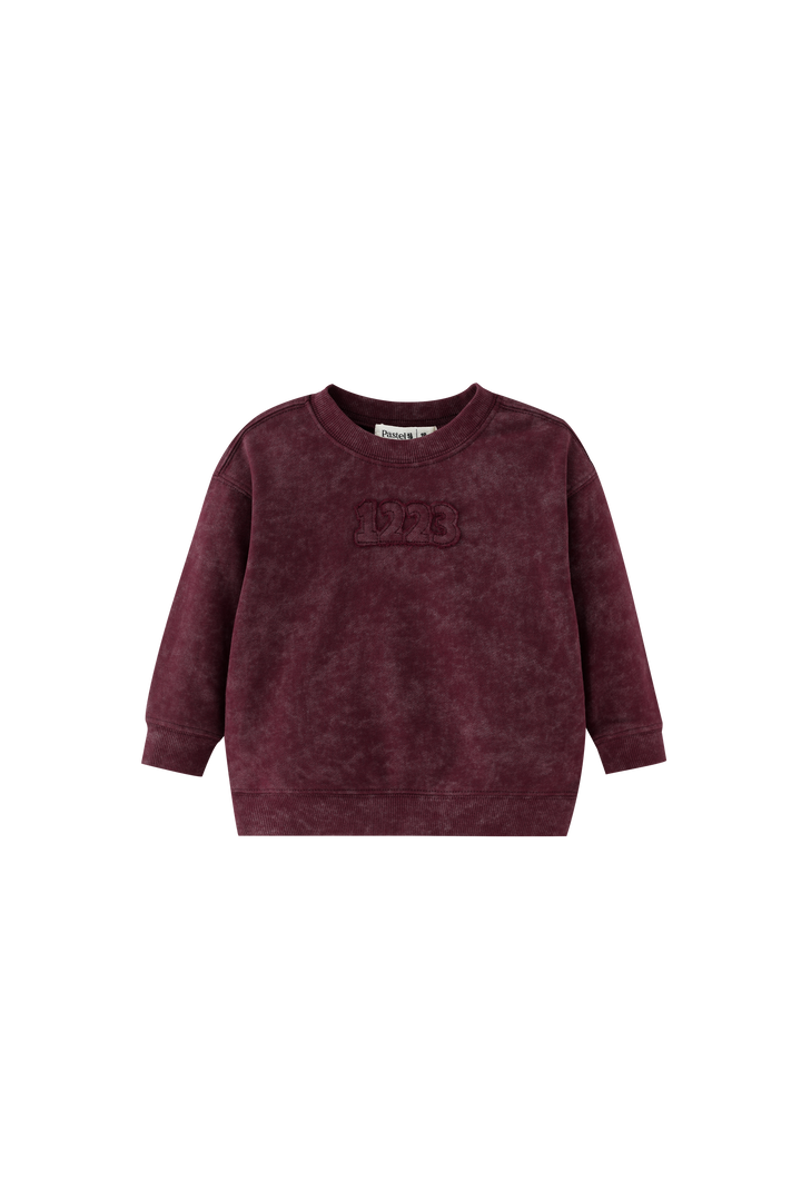 1223 TIE DYE SWEAT-BURGUNDY