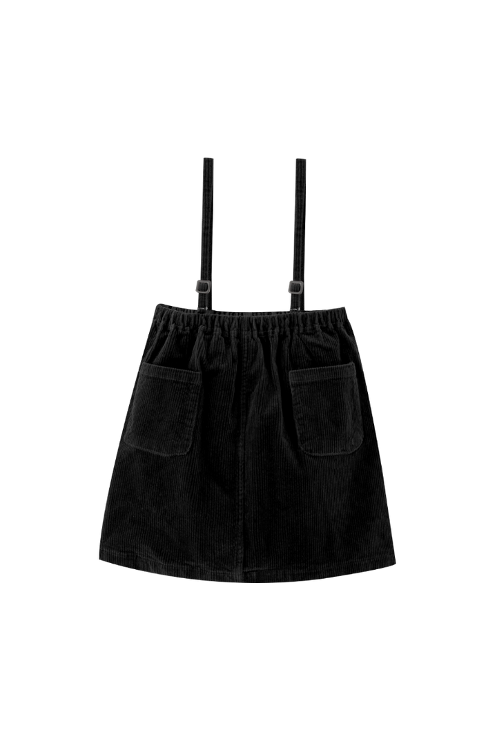 THIN STRAPPED CORDUROY JUMPER-BLACK