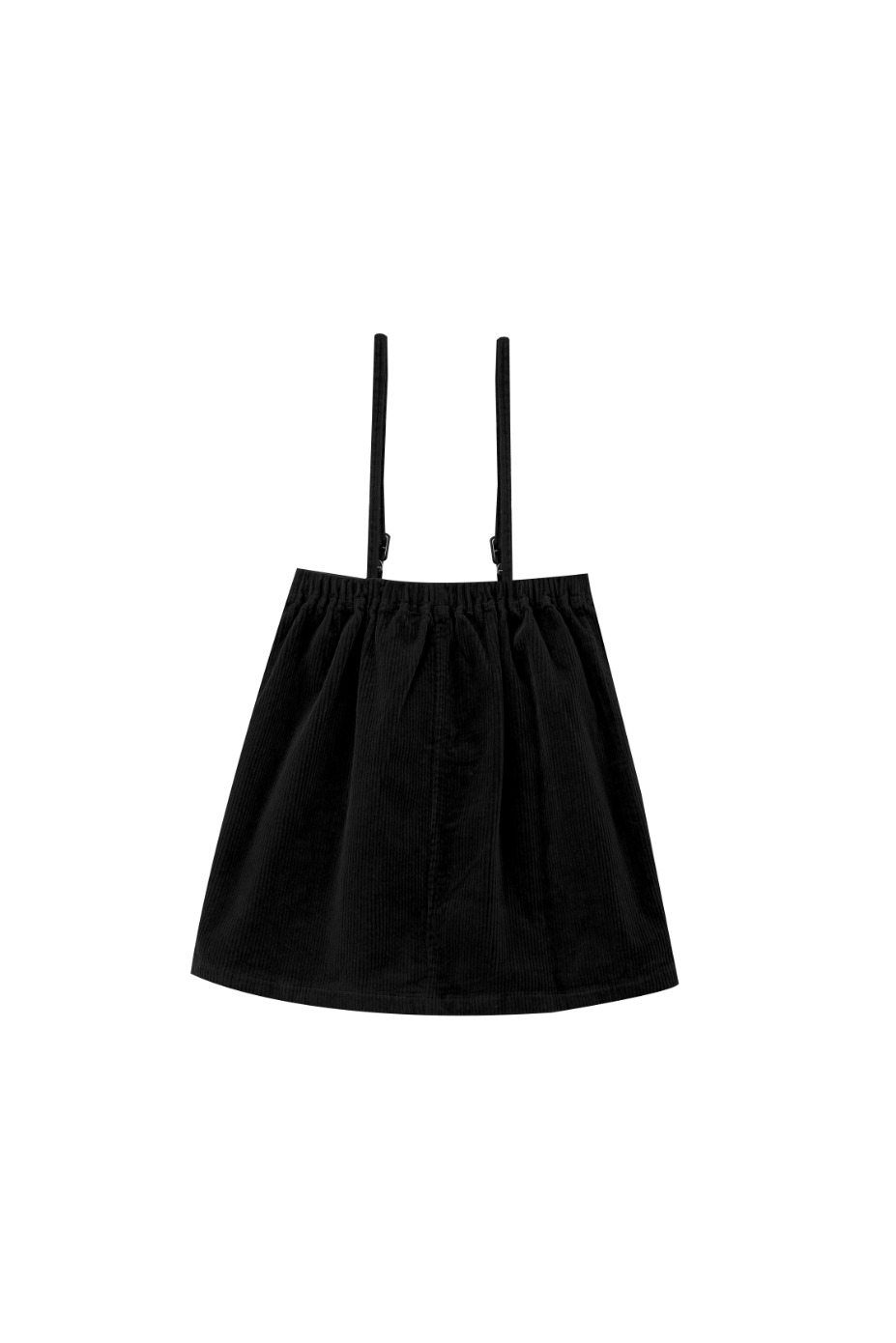 THIN STRAPPED CORDUROY JUMPER-BLACK