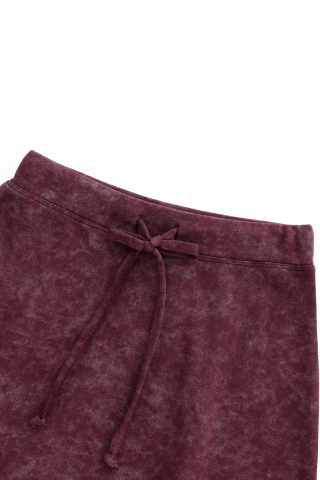 MIDI TIE DYE SKIRT-BURGUNDY
