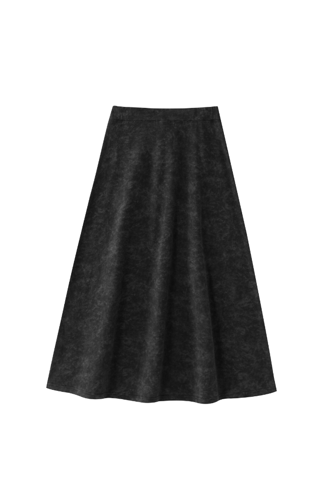 MIDI TIE DYE SKIRT-BLACK