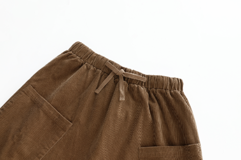 MIDI CORDUROY SKIRT WITH POCKETS-MOCHA
