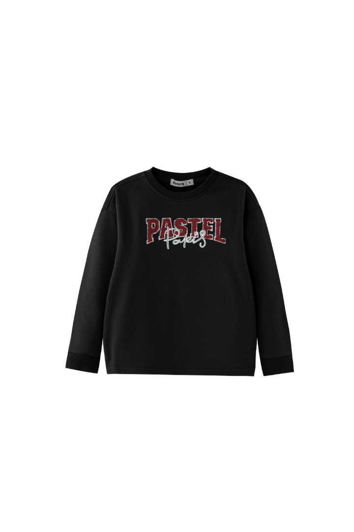PASTEL PARIS SWEATSHIRT-BLACK
