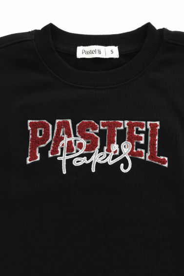 PASTEL PARIS SWEATSHIRT-BLACK