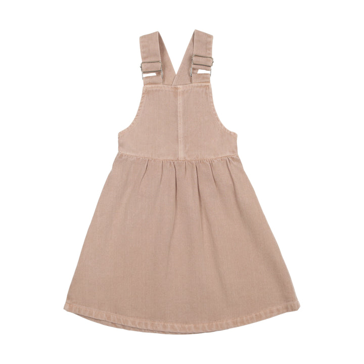 F271-DENIM PINAFORE DRESS-Pale Pink Wash