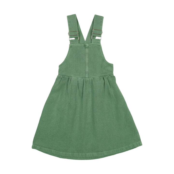 F271-DENIM PINAFORE DRESS-Green Wash