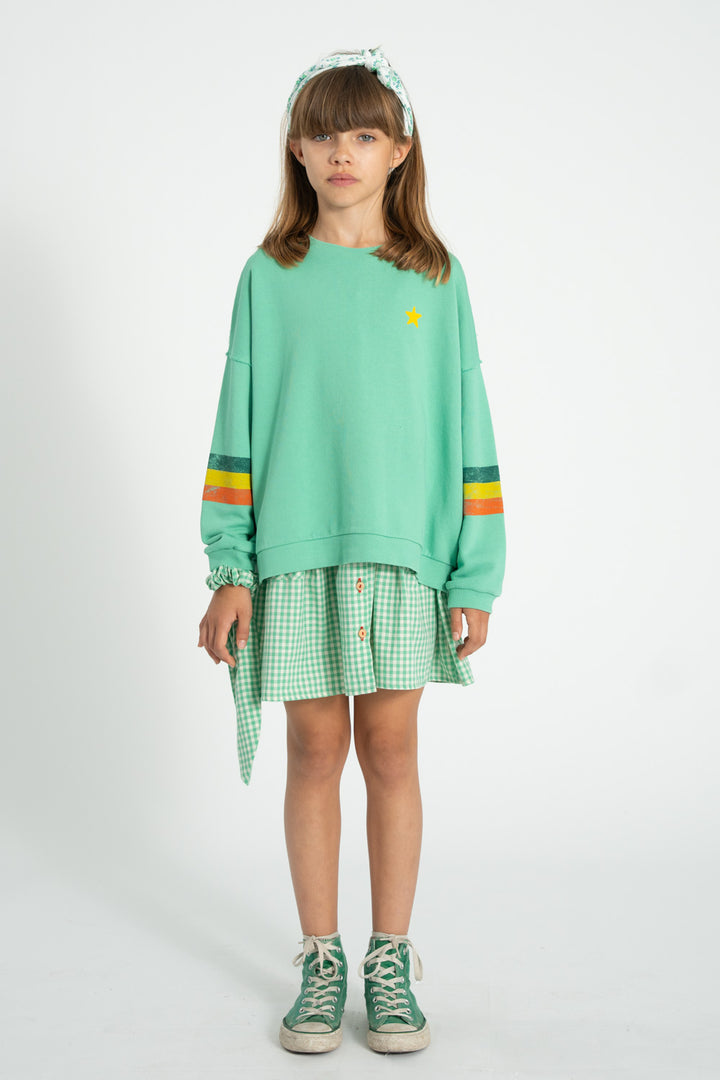 SS26.FLP2603-SWEATSHIRT - GREEN W/ MULTICOLOR STRIPES