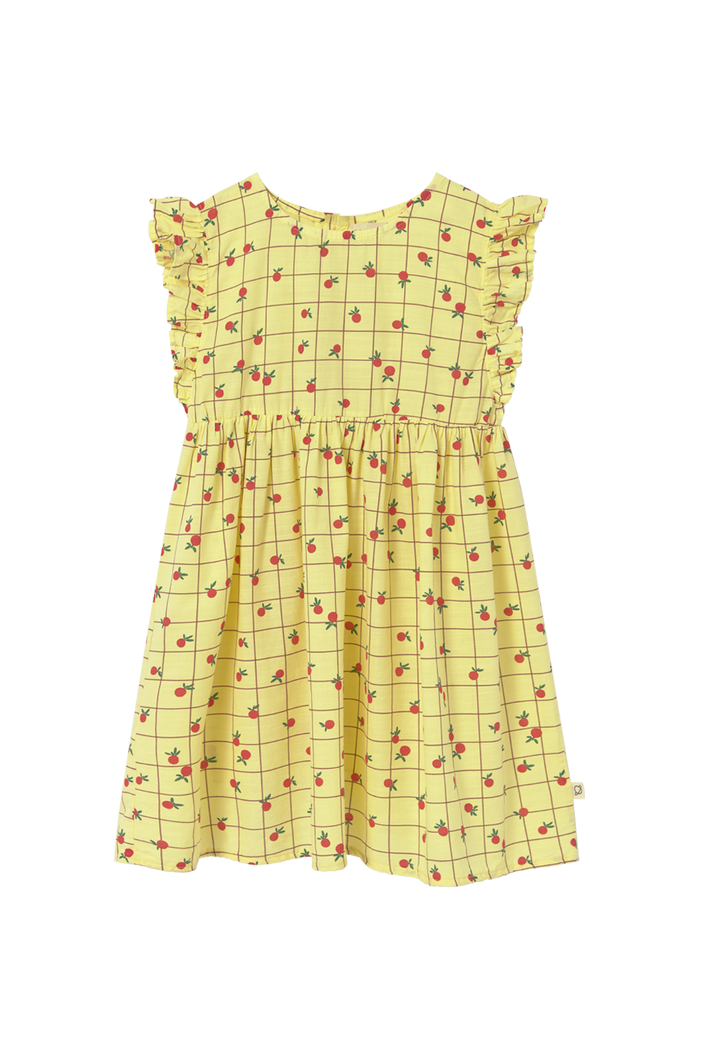 FIONAK333S6-SLUB FRUIT POPLIN DRESS-YELLOW