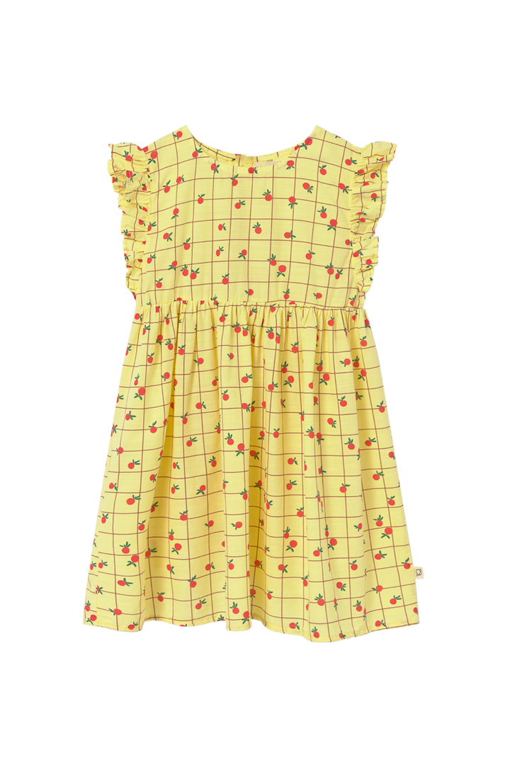FIONAK333S6-SLUB FRUIT POPLIN DRESS-YELLOW