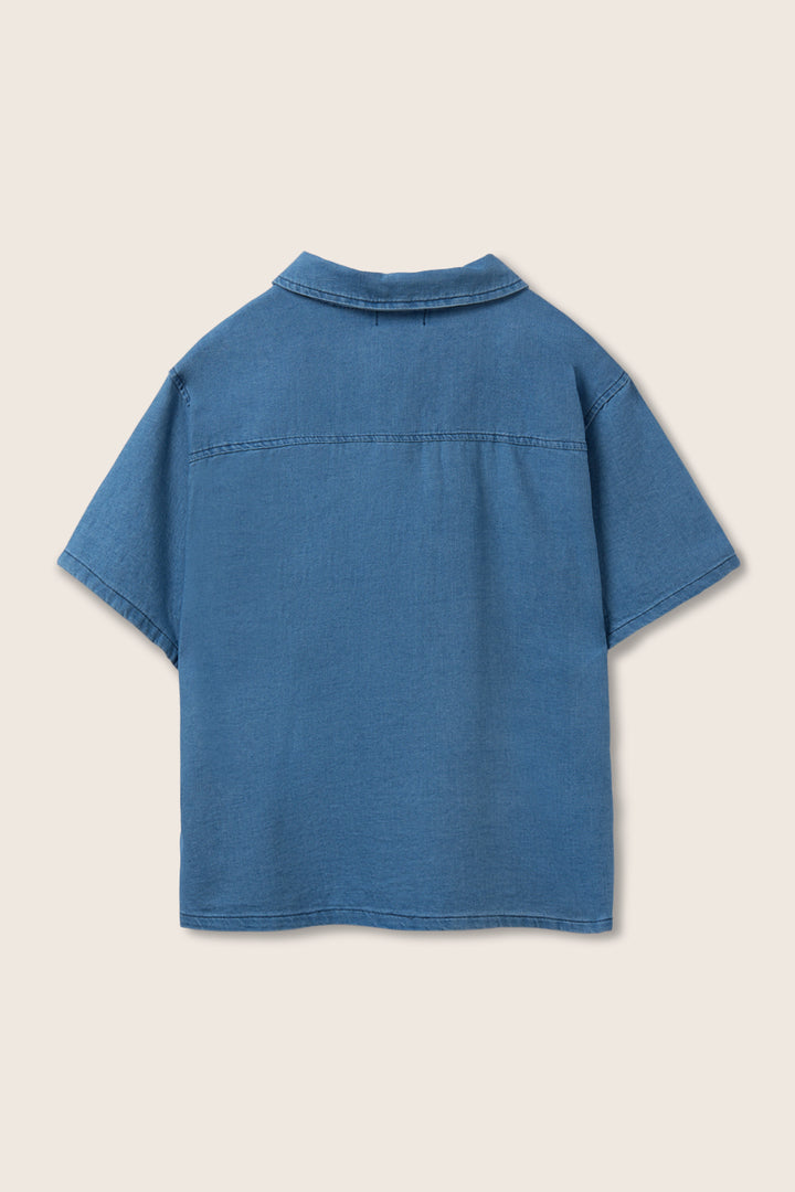 FORESTK207S6-CHAMBRAY DENIM SHIRT-BLUE