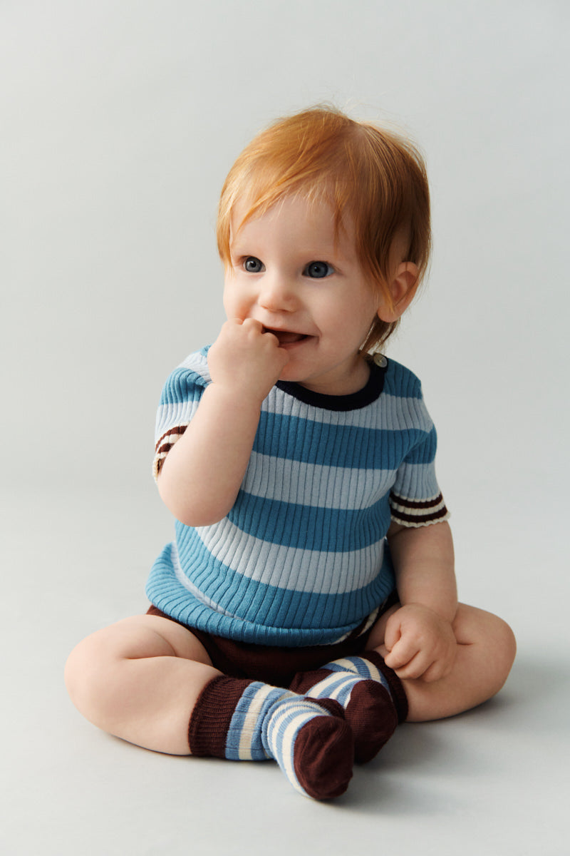 5426 SS BABY RIB TEE SEA/PALE BLUE