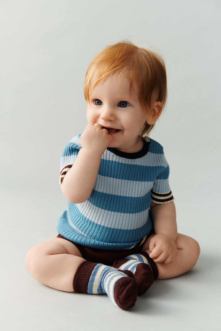 5426 SS BABY RIB TEE SEA/PALE BLUE