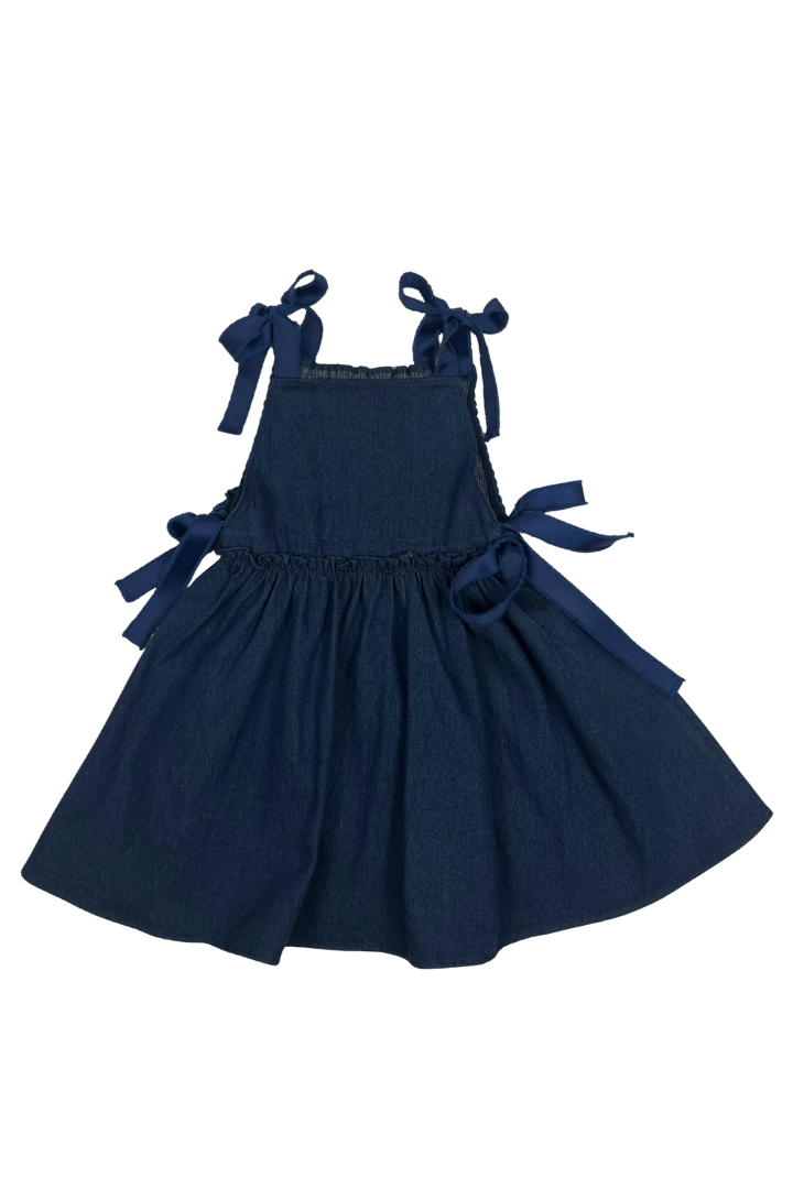 FW26-DR376S GIA SMOCKED PINAFORE - DENIM
