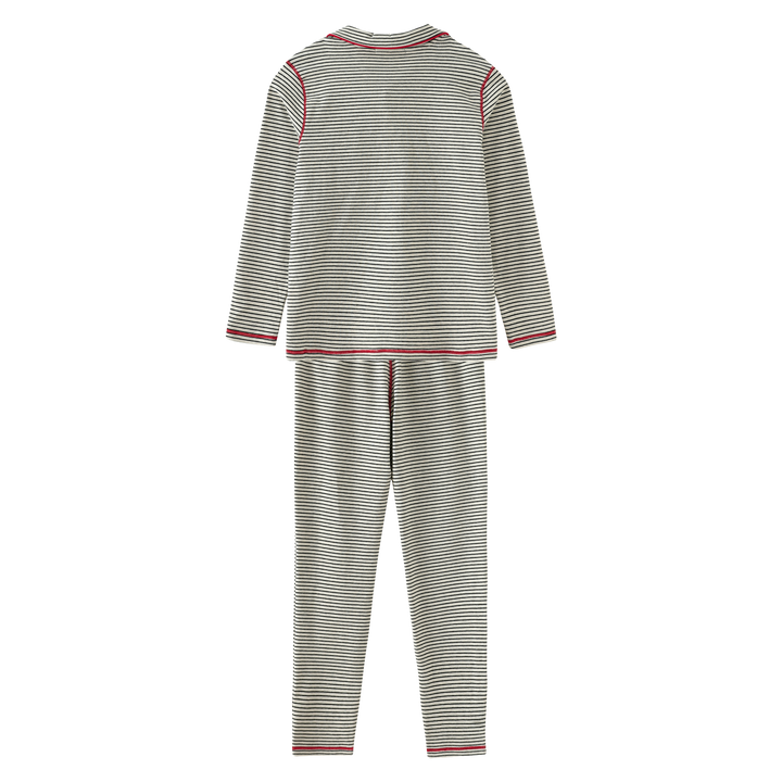 STRIPED GRANDPA STYLE PAJAMA-BLACK STRIPED