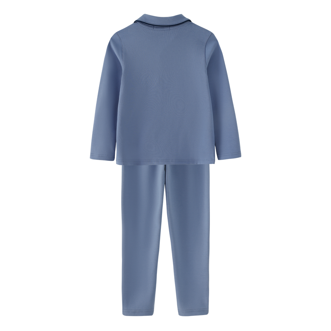 GRANDPA PAJAMA WITH POCKET-BLUE