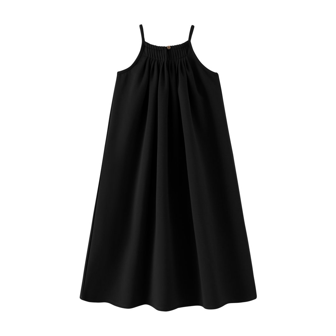 THIN STRAP MAXI JUMPER-BLACK