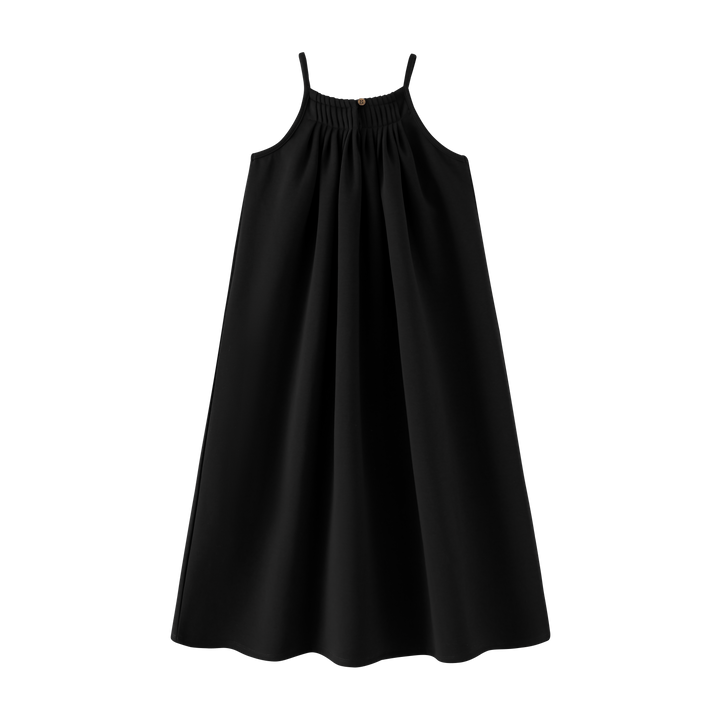 THIN STRAP MAXI JUMPER-BLACK