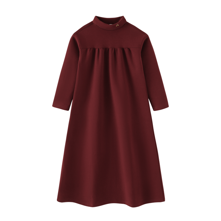 HIGH WAISTED MAXI DRESS-BURGUNDY