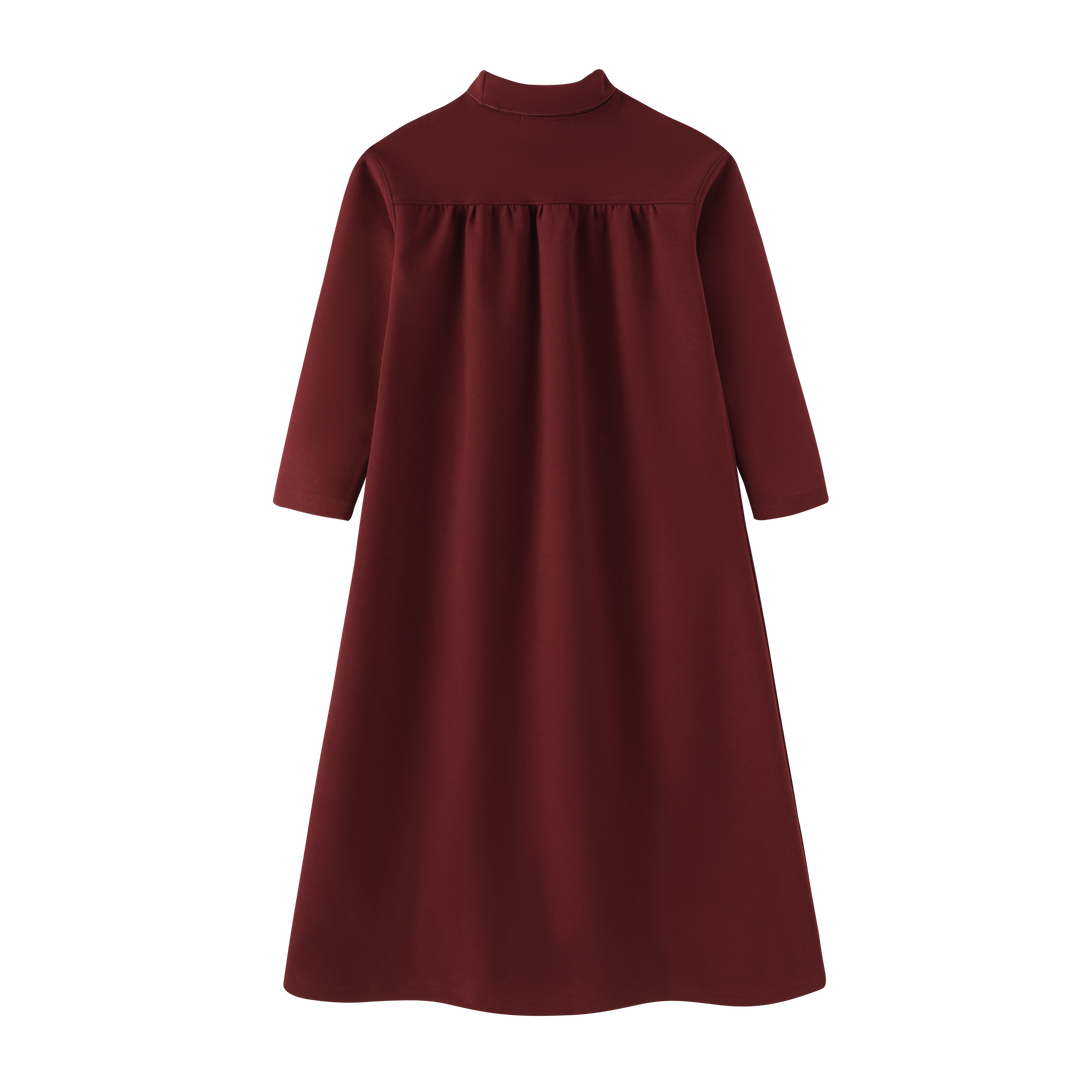 HIGH WAISTED MAXI DRESS-BURGUNDY