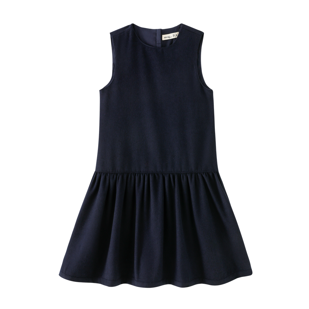 DROP WAISTED MIDI JUMPER-NAVY