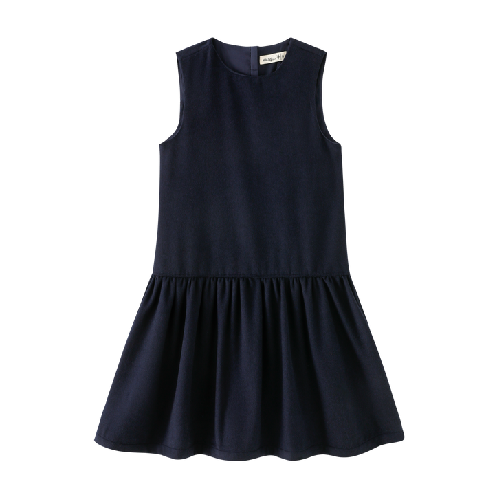 DROP WAISTED MIDI JUMPER-NAVY