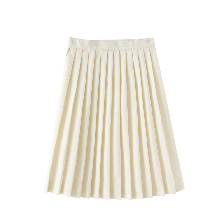 SCALLLOPED WOOL SKIRT-CREAM