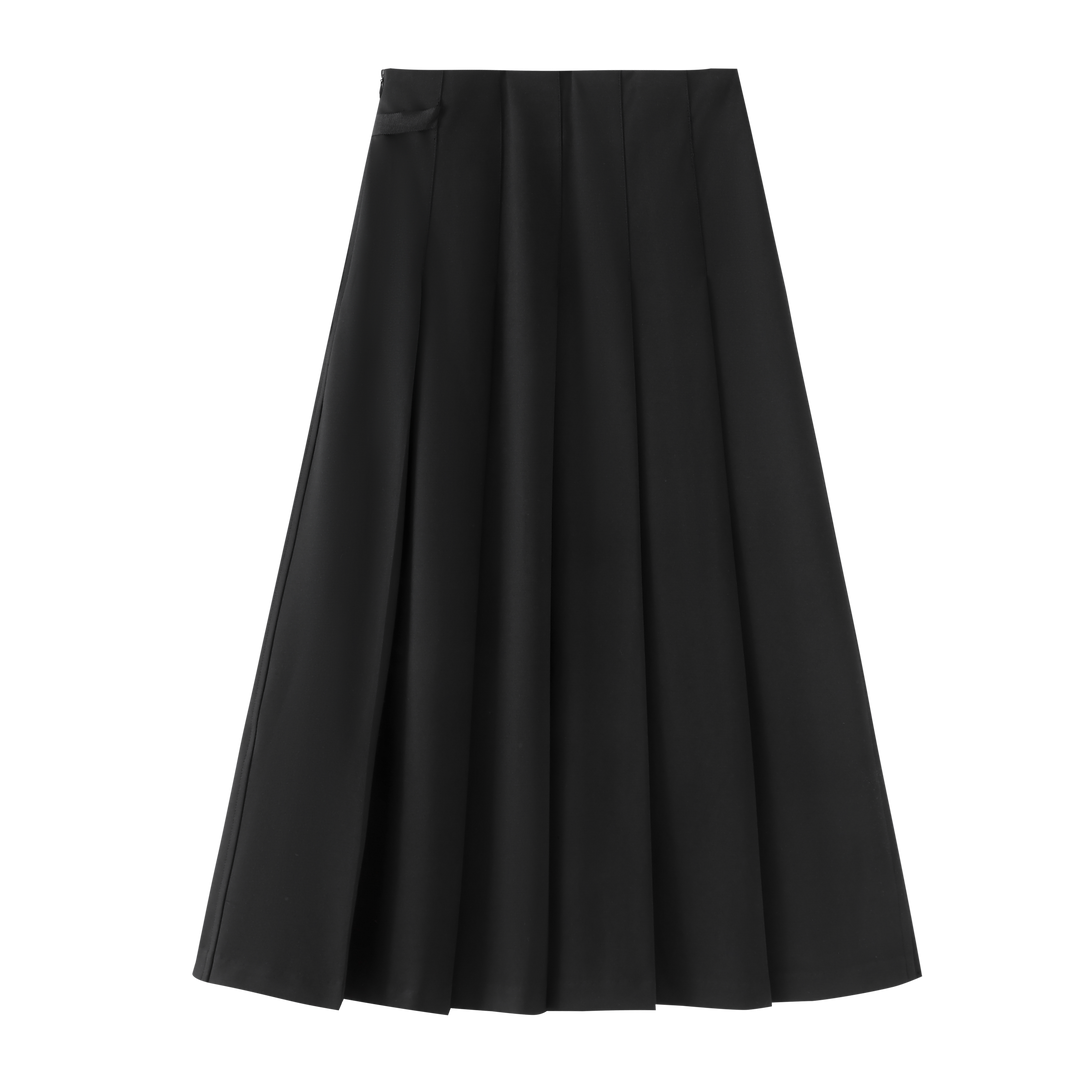 TEEN SKIRT WITH SIDE STRAP-BLACK