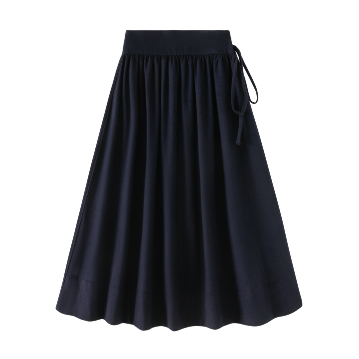 GATHERED YOKE TEENS SKIRT-NAVY