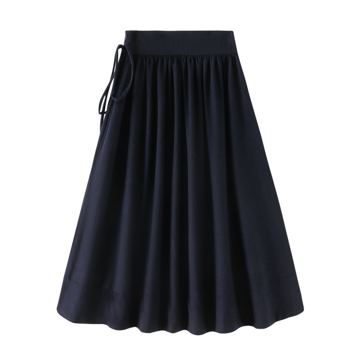 GATHERED YOKE TEENS SKIRT-NAVY