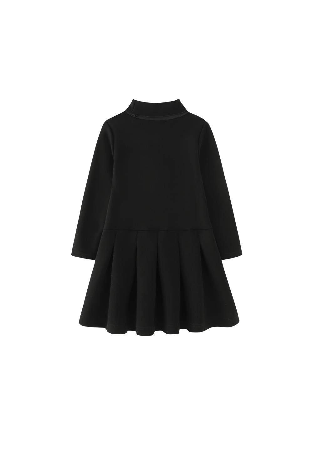 TURTLENECK HEART DRESS-BLACK