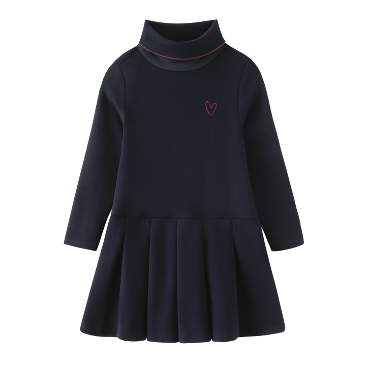 TURTLENECK DRESS-NAVY