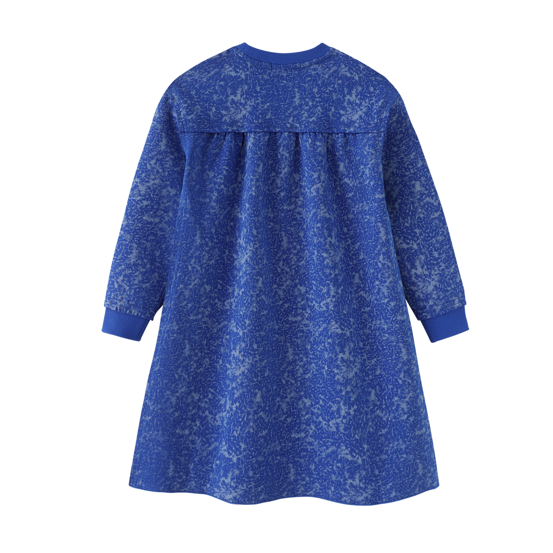 HIGH WAISTED DROP SHOULDER DRESS-ROYAL BLUE