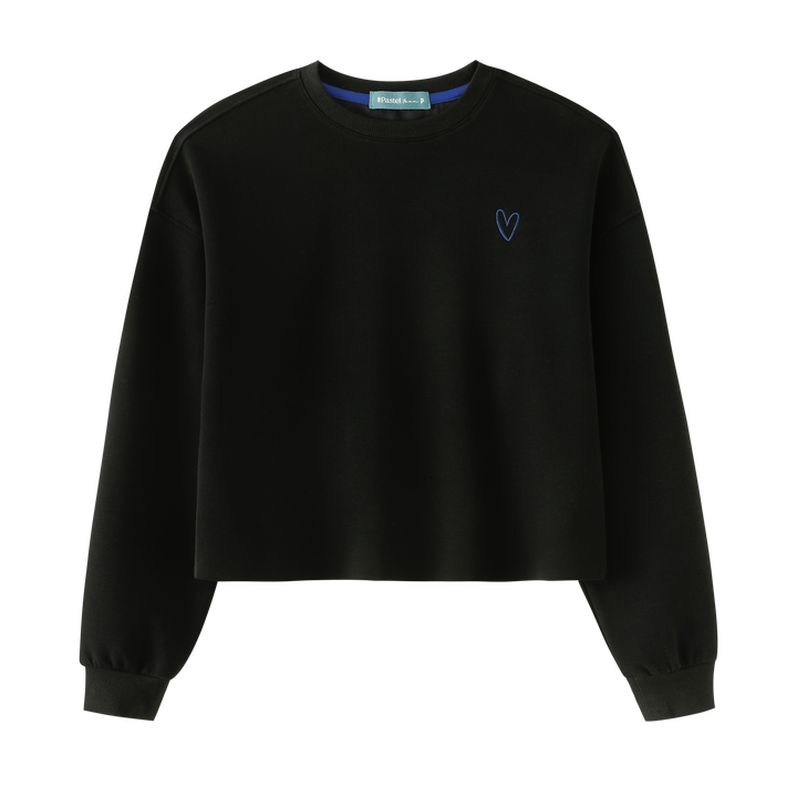 TEEN HEART SWEATSHIRT-BLACK