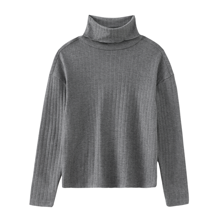 TEENS RIBBED TURTLENECK-GREY