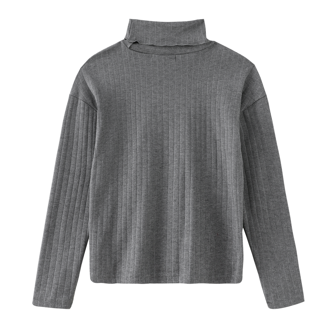 TEENS RIBBED TURTLENECK-GREY